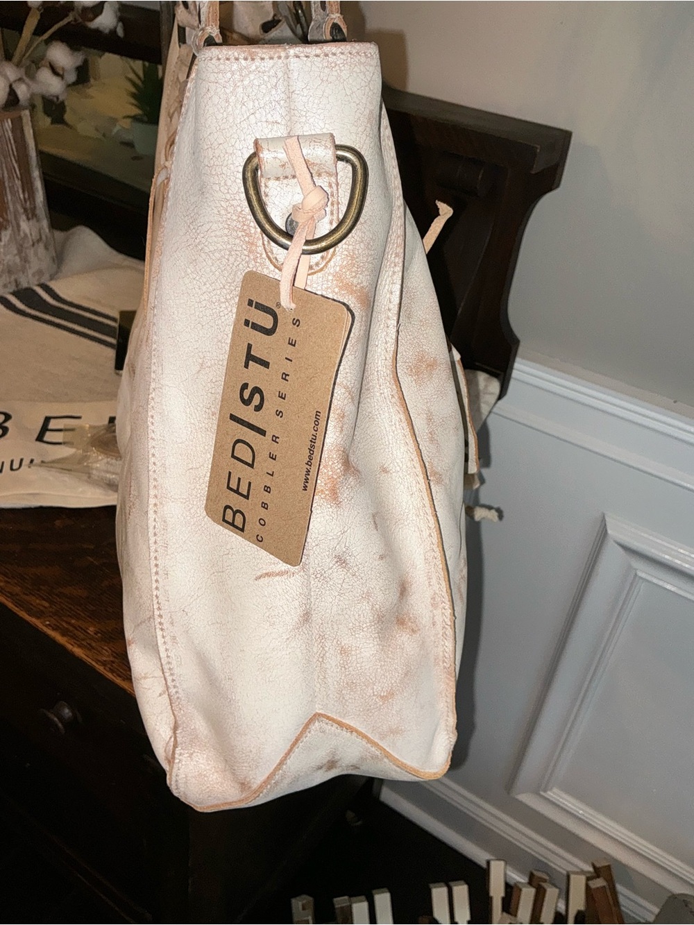 NWT Bed Stu Leather Rockaway Shoulder Crossbody Bag Tote Nectar Lux MSPR $345 - Picture 7 of 16